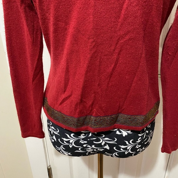 Xhilaration Women's Acrylic Button Up Cardigan With Jacquard Ribbon Trim Small - Picture 7 of 16